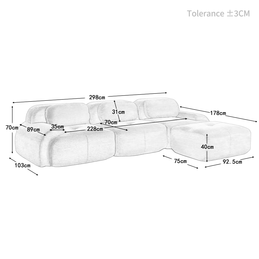 Canapé modulable grande assise au design contemporain – Canapéa Studio